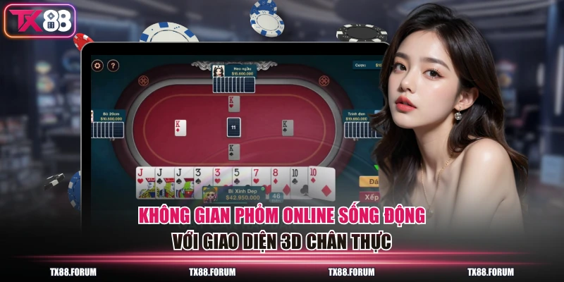 Phỏm Online Hấp Dẫn Với 3 Bí Kíp Trải Nghiệm Dễ Dàng 2 Không gian phỏm online sống động với giao diện 3D chân thực